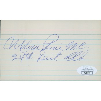 Melvin Price Illinois Congressmen Signed 3x5 Index Card JSA Authenticated