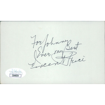 Vincent Price Actor Signed 3x5 Index Card JSA Authenticated Personalized