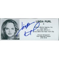 Linda Purl Actress Singer Signed 2x5 Directory Cut JSA Authenticated