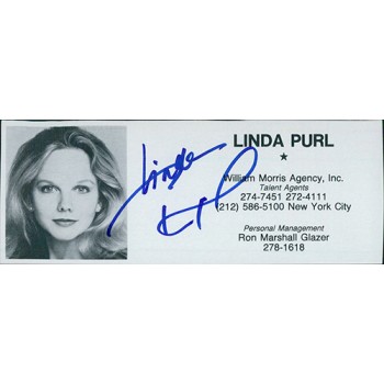 Linda Purl Actress Singer Signed 2x5 Directory Cut JSA Authenticated