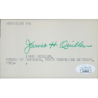James Quillen Tennessee Congressmen Signed 3x5 Index Card JSA Authenticated