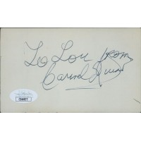 Carmel Quinn Singer Entertainer Signed 3x5 Index Card JSA Authentic Personalized