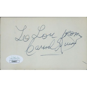 Carmel Quinn Singer Entertainer Signed 3x5 Index Card JSA Authentic Personalized
