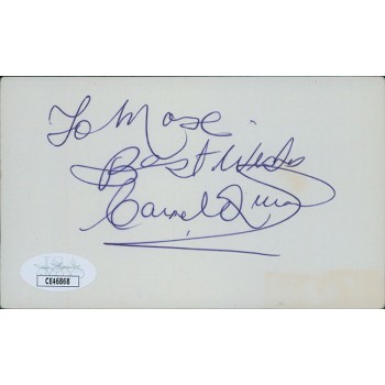 Carmel Quinn Singer Entertainer Signed 3x5 Index Card JSA Authentic Personalized