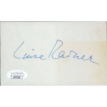 Luise Rainer Actress Signed 3x5 Index Card JSA Authenticated