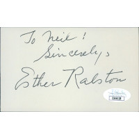 Esther Ralston Actress Signed 3x5 Index Card JSA Authenticated Personalized Esther Ralston Actress Signed 3x5 Index Card JSA Authenticated Personalized