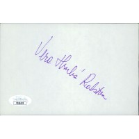 Vera Ralston Actress Signed 4x6 Index Card JSA Authenticated