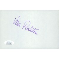 Vera Ralston Actress Signed 4x6 Index Card JSA Authenticated