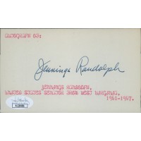 Jennings Randolph West Virginia Congressman Signed 3x5 Index Card JSA Authentic
