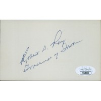 Robert D Ray Iowa Governor Signed 3x5 Index Card JSA Authenticated