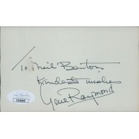 Gene Raymond Actor Signed 3x5 Index Card JSA Authenticated Personalized