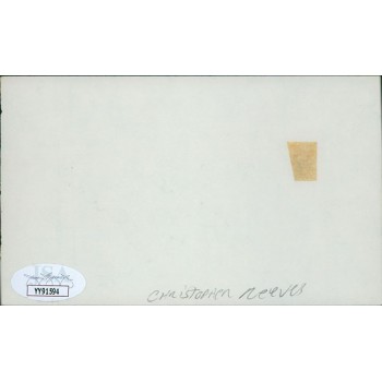 Christopher Reeve Actor Signed 3x5 Index Card JSA Authenticated