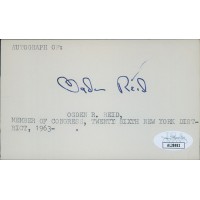 Ogden Reid New York Congressman Signed 3x5 Index Card JSA Authenticated