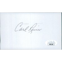 Carl Reiner Actor Writer Signed 3x5 Index Card JSA Authenticated