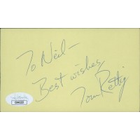 Tommy Rettig Lassie Actor Signed 3x5 Index Card JSA Authenticated Personalized