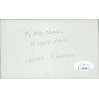 Anne Revere Actress Signed 3x5 Index Card JSA Authenticated Personalized