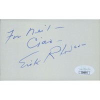 Erik Rhodes Actor Signed 3x5 Index Card JSA Authenticated Personalized