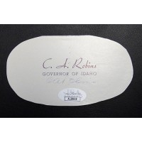 C.A. Robins Idaho Governor Signed 2.5x4.5 Card JSA Authenticated