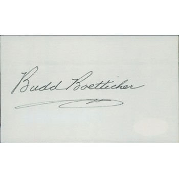 Budd Boetticher Director Signed 3x5 Index Card JSA Authenticated