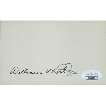 William Roth Jr. Delaware Senator Signed 3x5 Index Card JSA Authenticated