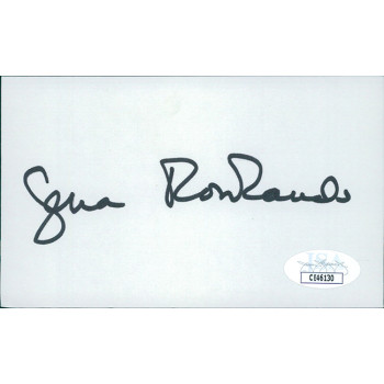 Gena Rowlands Actress Signed 3x5 Index Card JSA Authenticated
