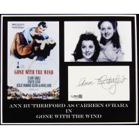 Ann Rutherford Actress Signed 3x5 Index Card Matted 8x10 JSA Authenticated