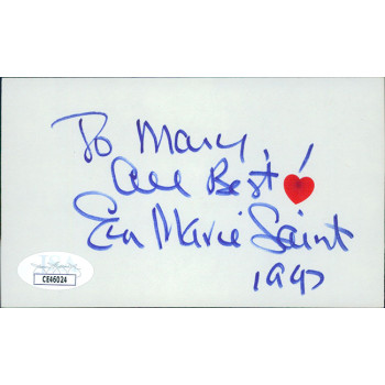 Eva Marie Saint Actress Signed 3x5 Index Card JSA Authenticated Personalized Eva Marie Saint Actress Signed 3x5 Index Card JSA Authenticated Personalized