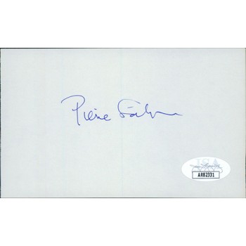 Pierre Salinger Author Politician Signed 3x5 Index Card JSA Authenticated