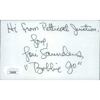 Lori Saunders Petticoat Junction Actress Signed 3x5 Index Card JSA Authenticated