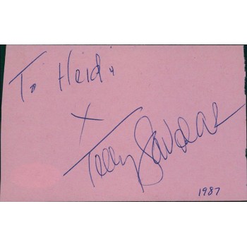 Telly Savalas Actor Signed 3x4.5 Cut Page JSA Authenticated Personalized