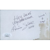 Ronnie Schell Actor Signed 3x5 Index Card JSA Authenticated Wine Stain