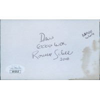 Ronnie Schell Actor Signed 3x5 Index Card JSA Authenticated Wine Stain