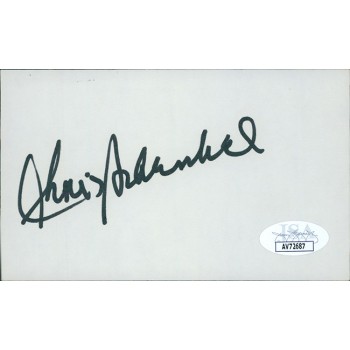 Chris Schenkel Sportscaster Signed 3x5 Index Card JSA Authenticated