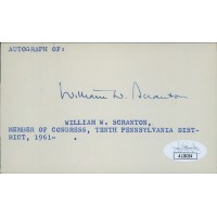 William Scranton Pennsylvania Governor Signed 3x5 Index Card JSA Authenticated
