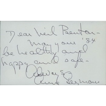Anne Seymour Actress Signed 3x5 Index Card JSA Authenticated Personalized