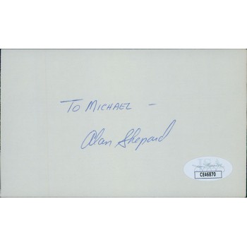 Alan Shepard NASA Astronaut Signed 3x5 Index Card JSA Authenticated Personalized
