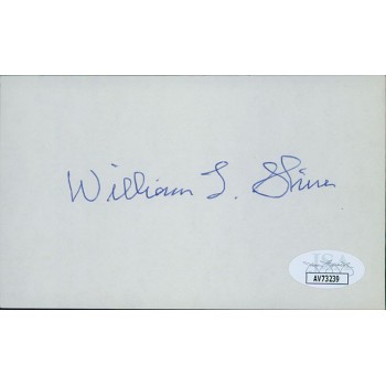 William Shirer Journalist Signed 3x5 Index Card JSA Authenticated