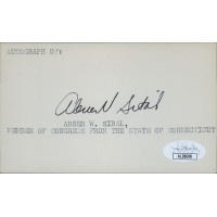 Abner Sibal Connecticut Congressman Signed 3x5 Index Card JSA Authenticated