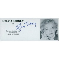 Sylvia Sidney Actress Signed 2x4.5 Directory Cut JSA Authenticated