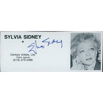 Sylvia Sidney Actress Signed 2x4.5 Directory Cut JSA Authenticated