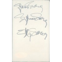 Sylvia Sidney Actress Triple Signed 3x5 Index Card JSA Authenticated