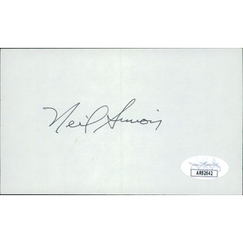 Neil Simon Playwright Screenwriter Signed 3x5 Index Card JSA Authenticated