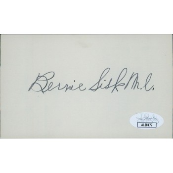 Bernie B. F. Sisk California Congressman Signed 3x5 Index Card JSA Authenticated