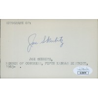 Joe Skubitz Kansas Congressman Signed 3x5 Index Card JSA Authenticated