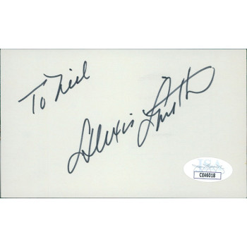 Alexis Smith Actress Signed 3x5 Index Card JSA Authenticated Personalized