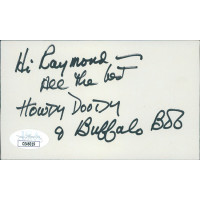 Buffalo Bob Smith Actor Signed 3x5 Index Card JSA Authenticated Personalized