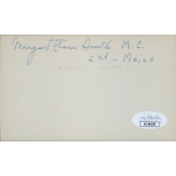 Margaret Chase Smith Congressmen Senator Signed 3x5 Index Card JSA Authenticated