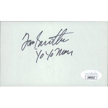 Tom Smothers The Smothers Brothers Signed 3x5 Index Card JSA Authenticated