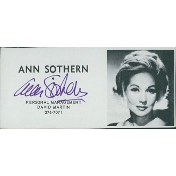 Ann Sothern Actress Signed 2x4 Directory Cut JSA Authenticated