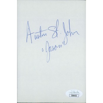 Austin St. John Power Ranger Actor Signed 4x6 Index Card JSA Authenticated